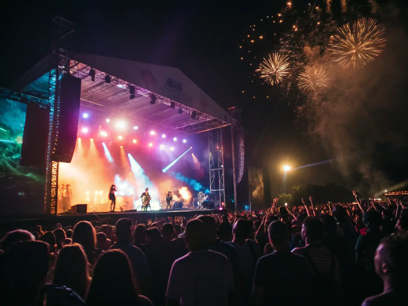 A vibrant photo of the Global Music Festival 2022, showcasing a diverse array of performers and attendees enjoying the event.